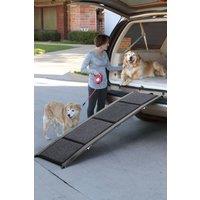 Living and Home 160x44cm Outdoor Foldable Metal Dog Ramp Non-slip Step Pet Ladder for Car in Black
