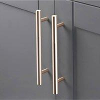 Living and Home 2Pcs Gold Brushed Cabinet Pulls Aerospace-grade Aluminum Drawer Handles Wardrobe Handles, 128mm(5 Inch) Hole Center