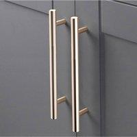 Living and Home 2Pcs Gold Brushed Cabinet Pulls Aerospace-grade Aluminum Drawer Handles Wardrobe Handles, 160mm(6.23 Inch) Hole Center