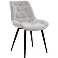 Living and Home 2pcs Teddy Fleece Upholstered Dining Chair in White
