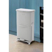 Living and Home 36L Pedal Recycling Bin Compartments Dustbin Removable Kitchen Trash Can with Lid in Grey