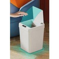Living and Home 13L Electric Smart Sensor Waterproof Rubbish Bin Kitchen Dustbin Bathroom Trash Can in White