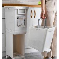 Living and Home 29L 2-Layer Pedal Rubbish Bin Recycling Dustbin Trash Can in White