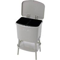 Living and Home 21L Recycling Dustbin Trash Bin with 2 Inner Bucket Shelf in Grey