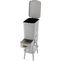 Living and Home 24L 3-layer Recycling Dustbin Trash Bin with 2 Inner Bucket Shelf Drawer in Grey