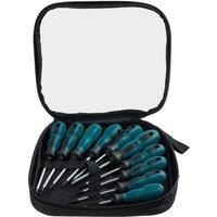 Living and Home 10Pcs Multi-Purpose S2 Steel Magnetic Tip Screwdriver Set with Storage Bag in Clear