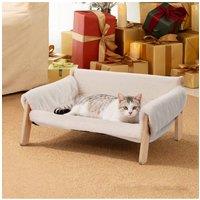 Living and Home Soft and Comfortable Wooden Frame Pet Sofa in White
