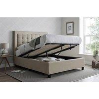 Bedmaster Brandon Fabric Ottoman Bed in Light Brown | Size: Double