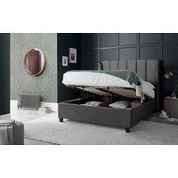 Bedmaster Aurora Velvet Ottoman Bed in Grey | Size: Double
