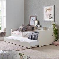 Bedmaster Tyler Guest Bed And Trundle With Memory Foam Mattresses in White | Size: Single