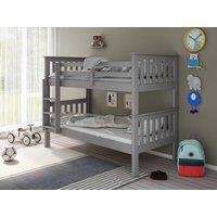Bedmaster Carra Wooden Single Bunk Bed With Memory Foam Mattresses in Grey
