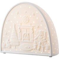 Belleek Living Santa by the Fire Luminaire' in Ivory | Size: 10 inches