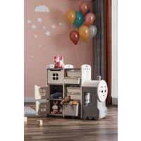 Living and Home Children's Landing Train Cute Toy Clothes and Books Storage Rack in Grey