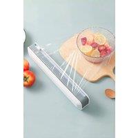 Living and Home Magnetic Cling Film Wrap Dispenser Wall-Mounted Kitchen Supplies with Slide Cutter in Grey