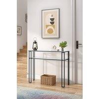 Living and Home Modern Two Layer Multi-function Tempered Glass Console Table in Clear