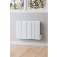 Living and Home 1500W Electric Oil Filled Radiator Space Heater with LED Screen in White