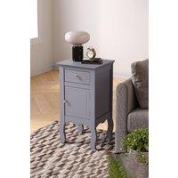 Living and Home Wooden Bedside Side Table Nightstand with Drawer in Grey