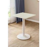 Living and Home 60 x 60cm Square Dining Table Coffee Table with Metal Base in White