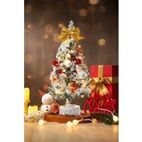 Living and Home 60cm Mini Tabletop Christmas Tree with LED Light in Orange