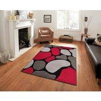 Smart Living Modern Hand Carved Multicolour Soft Thick Area Rug - Stone in Black | Size: 60cm x 220cm