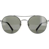 Police Men Aviator Shiny Full Palladium Smoke Grey SPLA24 Lewis 03 in Silver