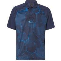 Oakley Men Short Sleeve Collared Blue Navy Mirror Golf Graphic Polo Shirt | Size: X-Small