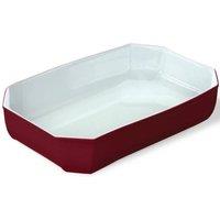 Pyrex Geometric Rectangular Roaster Red