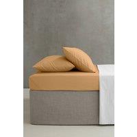 Catherine Lansfield 'Easy Iron Percale' Combed Polycotton 35cm Depth Sheet in Camel | Size: Super King Fitted