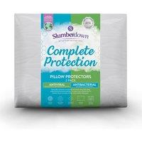 Slumberdown 2 Pack Complete Protection Anti Viral Pillow Protectors in White