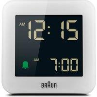 Braun Digital Alarm Clock in White