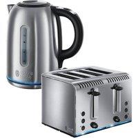 Russell Hobbs Buckingham 4 Slice Toaster & Kettle Set, Silver
