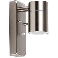 ValueLights Barrow Dusk/Dawn Silver IP44 Outdoor Wall Downlight with 5w LED Bulb