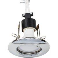 ValueLights Downlight Fixed Ceiling Light Fitting 6 Pack With Warm White Bulbs in Metallic Silver