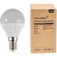 ValueLights 6 Pack E14 White Thermal Plastic Golfball LED 4W Warm White 3000K 400lm Light Bulb