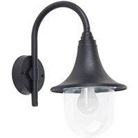 ValueLights Bramhall Swan Neck Black Outdoor Wall Lantern