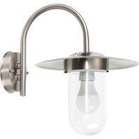 ValueLights Lancaster Swan Neck Silver Outdoor Wall Lantern