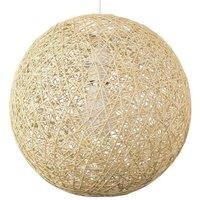 ValueLights Bjorn Medium Ratten Wicker Cream Ceiling Pendant Shade