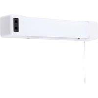 ValueLights Horizon Matte White IP44 Rated Bathroom Shaver Pull Cord LED Wall Light