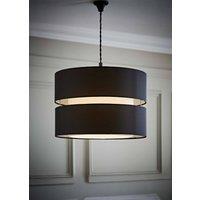 ValueLights Sophia Tier Large 35cm Drum Easy Fit Ceiling Pendant Light Lamp Shade in Black | Size: 14 inches