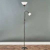 ValueLights Mozz Mother and Child Uplighter Floor Lamp with Adjustable Side Lamp in Black