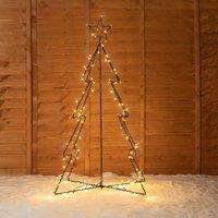 ValueLights Christmas Outdoor Wire Tree 130 Warm White Bulbs 1.2m in Black