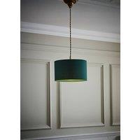 ValueLights Reni Forest Green Fabric Easy Fit Drum Ceiling Lamp Shade in Bottle Green | Size: Small