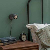 ValueLights Benton Single Adjustable Plug In Spotlight Wall Light in Grey