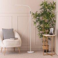 ValueLights Daylight Adjustable Reading Task LED Floor Lamp in White