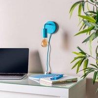 ValueLights Colour Pop Plug-In Wall Light in Bright Blue