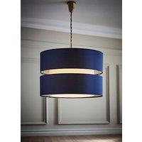ValueLights Sophia Tier Large 35cm Drum Easy Fit Ceiling Pendant Light Lamp Shade in Navy | Size: 14 inches