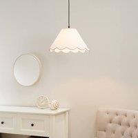 ValueLights Florie Natural Linen Small Tapered Lamp Shade with Scallop Pastel Trim in Pink