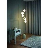 ValueLights Marlow Opaque Glass Globe 5 Way Floor Lamp in Green