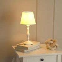 ValueLights Sara Traditional Candle Stick Table Lamp with Tapered Lamp Shade in White