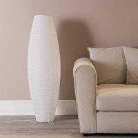 ValueLights Isla White Paper Oval Metal Base Floor Lamp